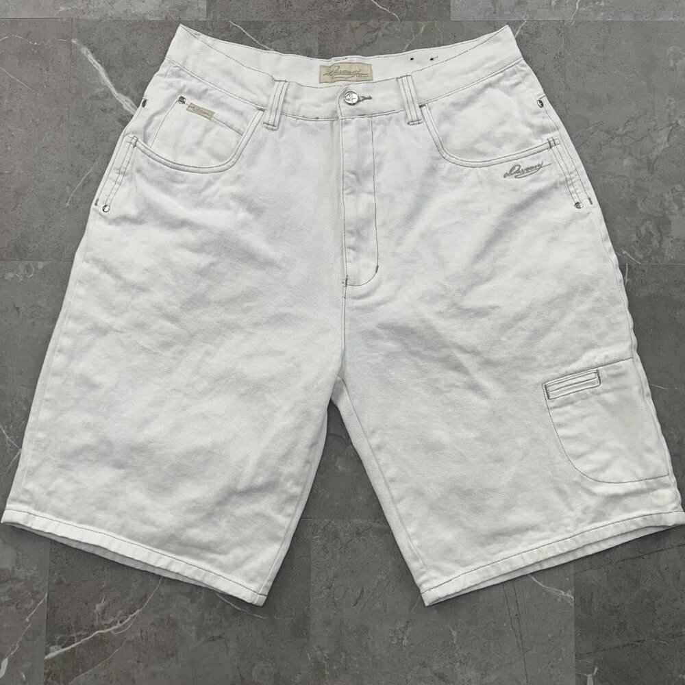 Vintage Davoucci Jean Shorts Mens 36 Jorts Baggy Loose y2k Hip Hop Rap White